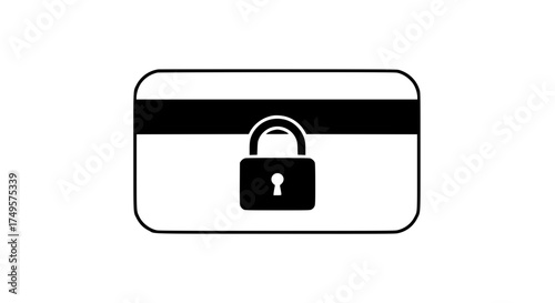 Protected card transaction black white icon 