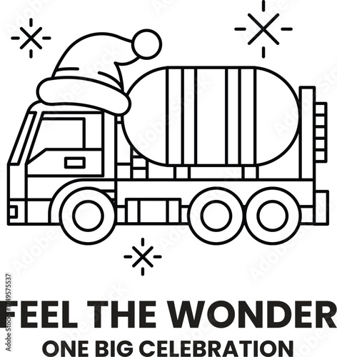 A truck with a Santa hat on it
