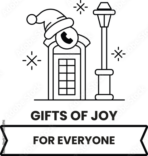 A black and white image of a man in a hat and a Christmas hat