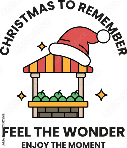 A Christmas to Remember sign with a Santa hat on it