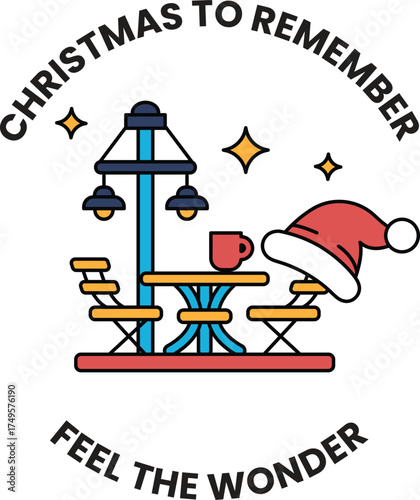 A Christmas to Remember logo with a red hat and a cup