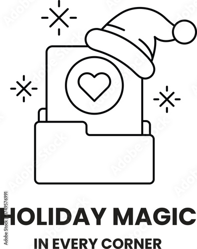 A white and black image of a hat with a heart on it