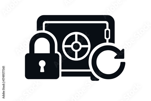 Secure digital storage safe deposit box with access reset concept