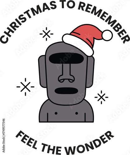 A cartoon of a man with a Santa hat on his head