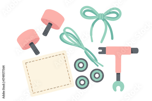 Collection of roller skate components for repair and personalization