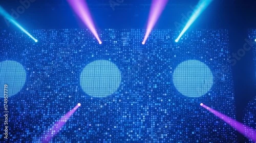 Vibrant Stage Lights on a Digital LED Screen.