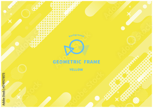 メンフィスデザイン背景 黄色 抽象パターン
