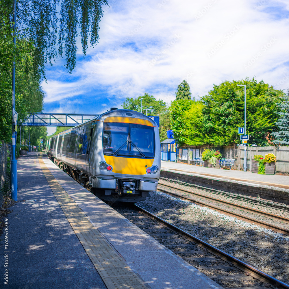 Naklejka premium commuter suburban rural passenger train england uk
