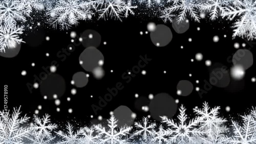 Winter Snowflakes Bokeh Background Video Illustration
