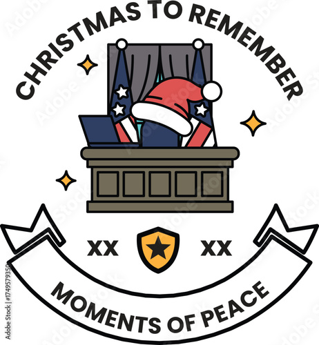A Christmas to Remember poster with a man in a santa hat sitting at a desk