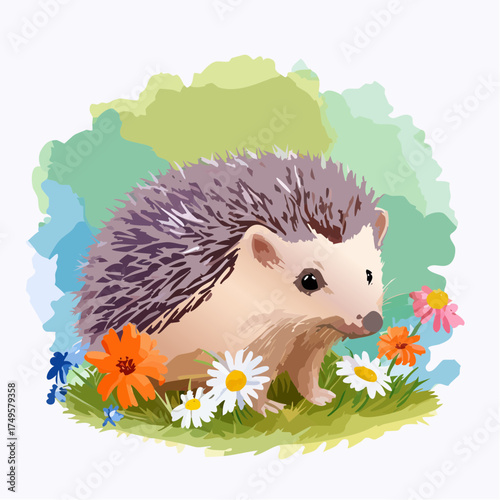 Igelbaby auf der Blumenwiese
