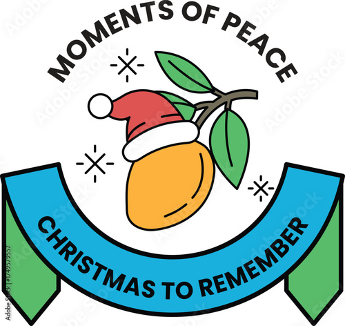 A poster with a tree and a hat on it that says "Christmas to Remember"
