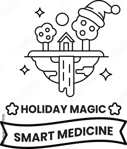 Holiday magic smart medicine is a concept for a holiday themed product