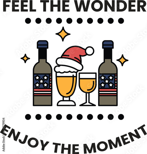 A bottle of beer with a red hat on top of it