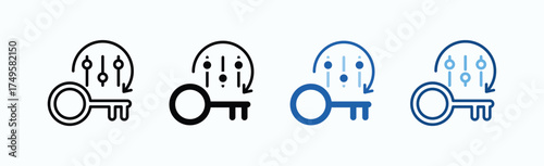 Access Control Icon Sheet Multiple Style Collection Isolated Vector