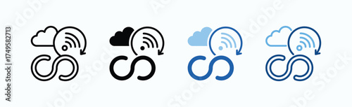 Unlimited Access Icon Sheet Multiple Style Collection Isolated Vector