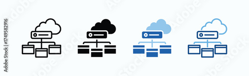 Load Balancer Icon Sheet Multiple Style Collection Isolated Vector