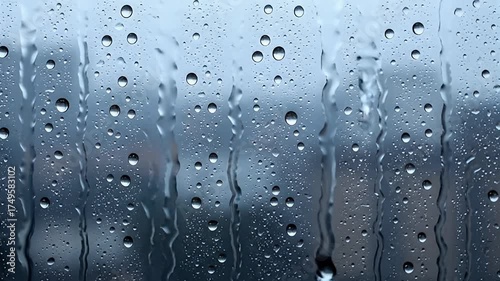 Wallpaper Mural Raindrops on Glass - A Window to a Rainy Day. Torontodigital.ca