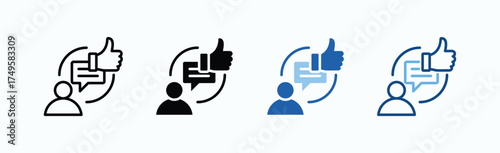 User Review Icon Sheet Multiple Style Collection Isolated Vector