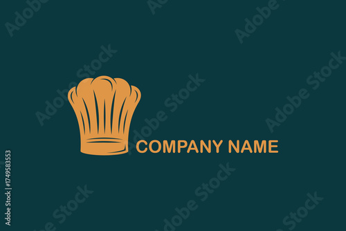 Chef's hat logo design representing culinary arts, ideal for restaurants, cooking classes, and food blogs
