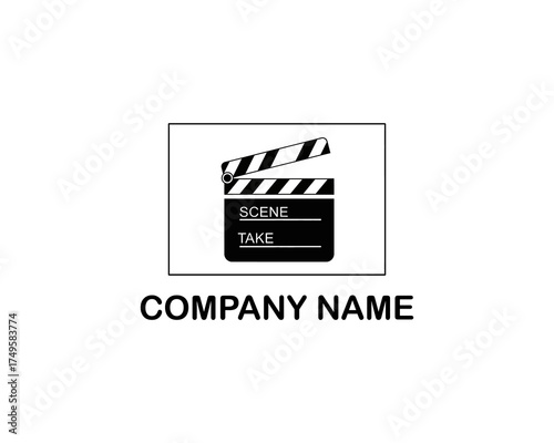Film clapperboard icon on a plain background, symbolizing movie production and creativity