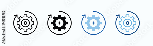 Reboot Icon Sheet Multiple Style Collection Isolated Vector