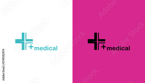 Modern dual-colored logo design featuring a medical cross symbol and the word 'medical' in a clean font