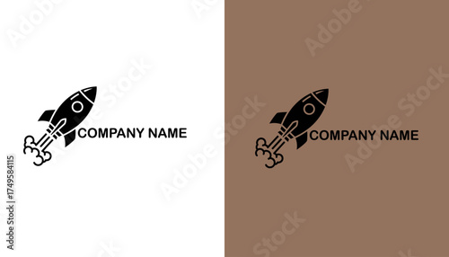 Rocket icon symbolizing innovation, with a sleek design on contrasting backgrounds, suggesting creativity