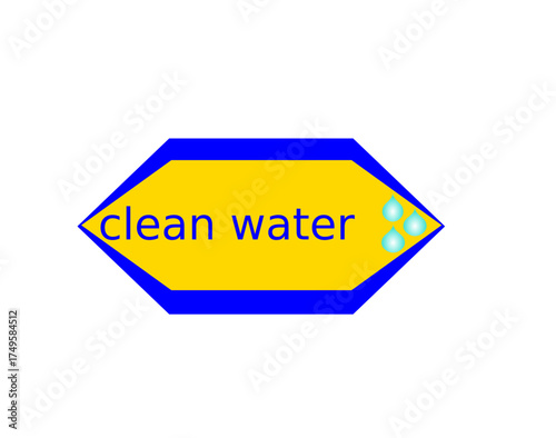 A striking hexagonal logo featuring "clean water" text, symbolizing purification and environmental care.