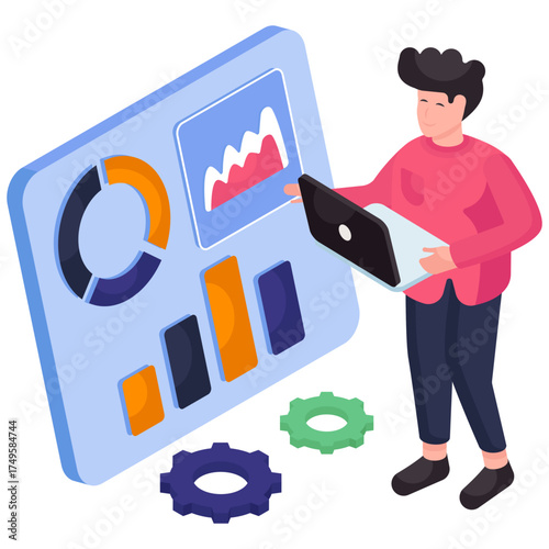 Editable design illustration of business management 
