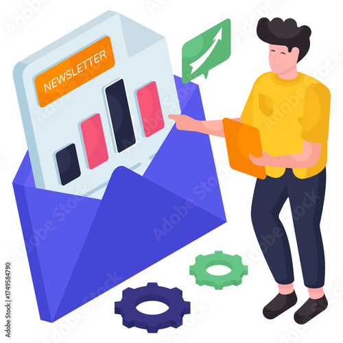 An illustration design of business mail