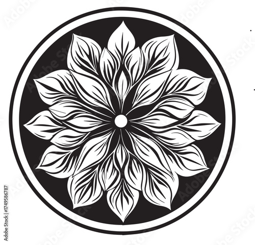 black and white flower