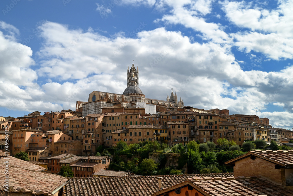 Obraz premium Vue générale de Sienne avec la cathédrale Santa Maria Assunta