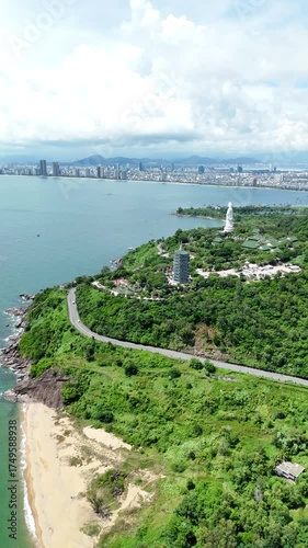 Green Hills and Blue Waters of Son Tra Peninsula