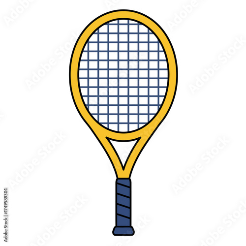 Tennis Racquet Icon - Yellow Frame with Blue Net