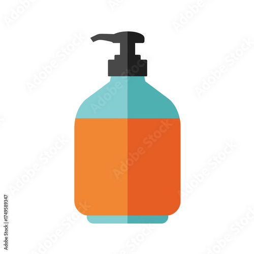 Plastic pump bottle with dispenser for liquid soap or hand sanitizer