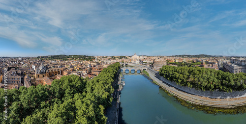 Aerial view of the historic centre of Rome. Italy