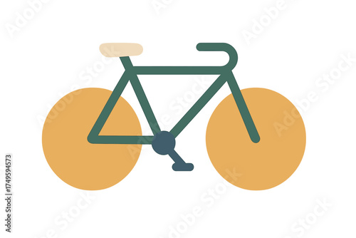 Geometric bicycle profile in muted colors for modern design