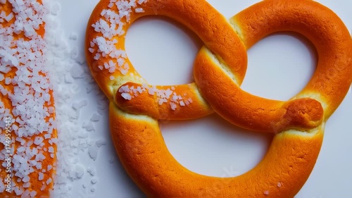 Deliciously Salty Pretzel Close Up Macro Shot Food Photography.