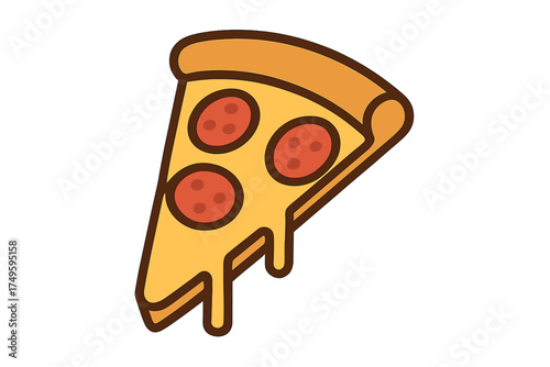 Single slice of pepperoni pizza with dripping melted cheese