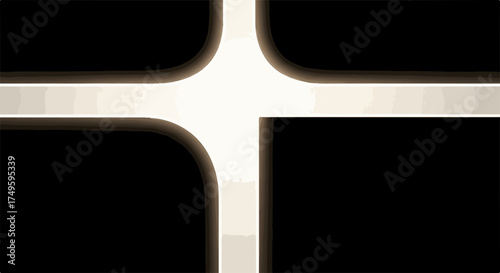 Abstract background, glowing light, with bright crossing lines creates visual interest. Abstract background emphasizes intersection point, offering a unique modern look.