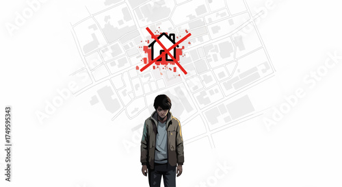 Young child feeding ducks casts bread against simple white background, capturing simple delight, also translated into English as Young child feeding ducks.