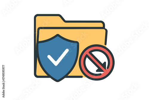 Secure data access control and restriction concept icon design