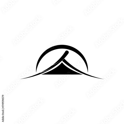 rice field house illustration design