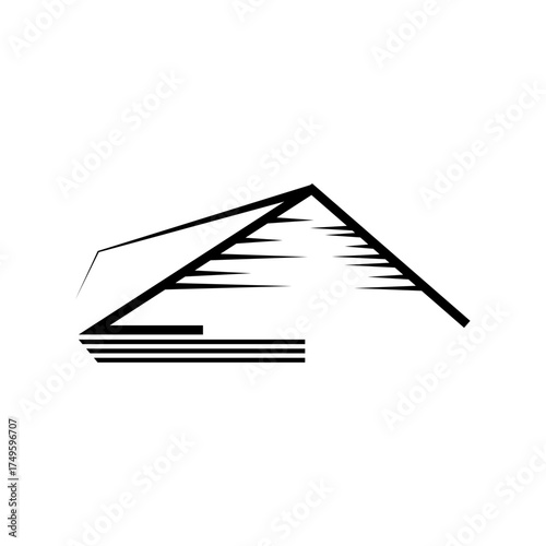 rice field house illustration design