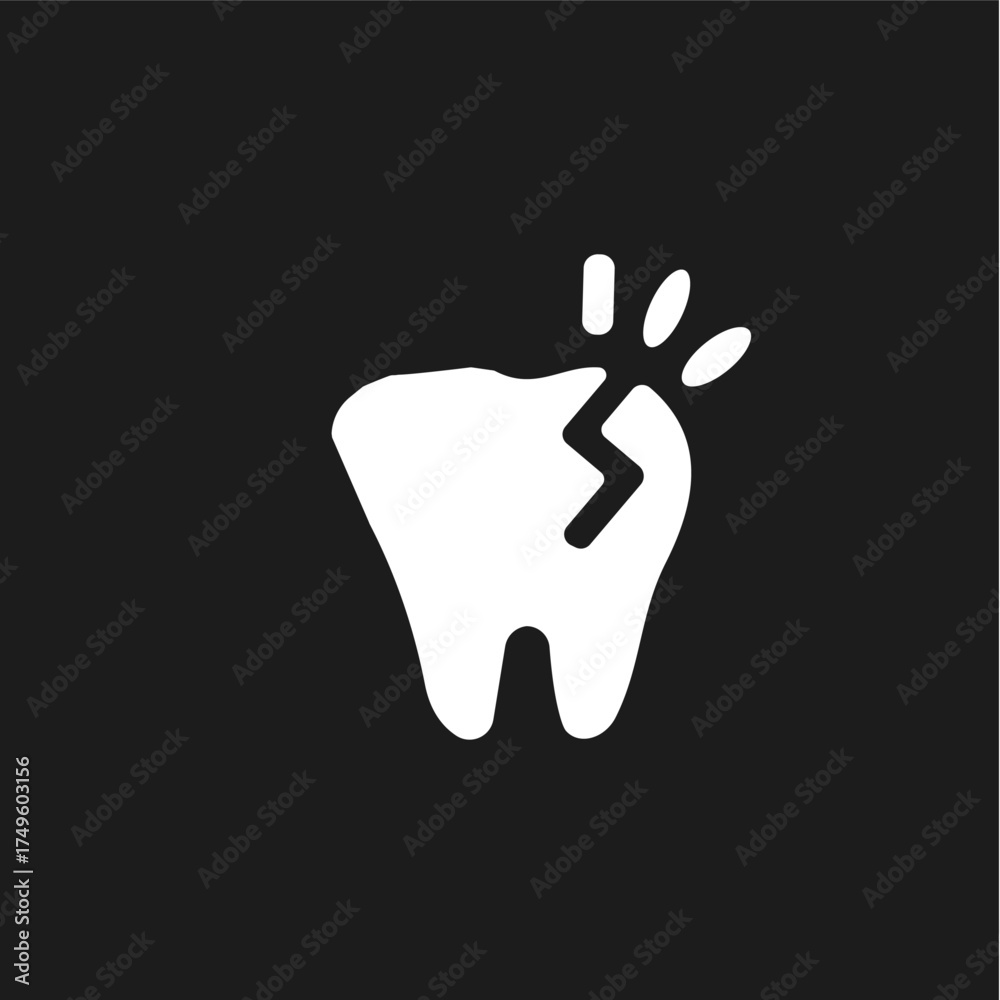 Obraz premium Tooth decay icon logo flat vector design