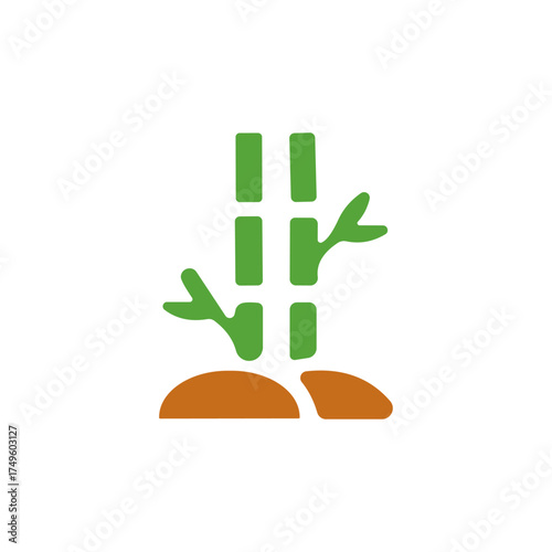Sugar cane icon logo flat vector design