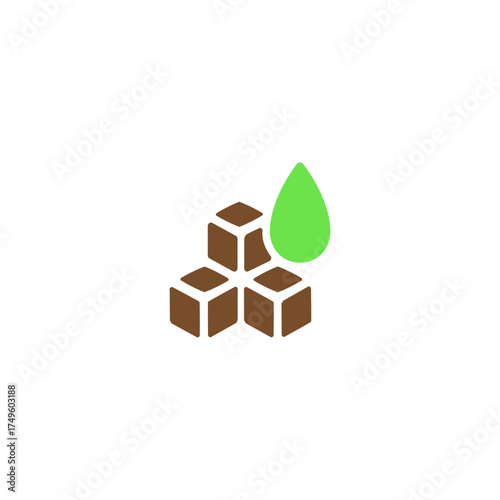 Blood sugar icon logo flat vector design