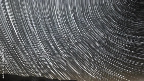 Celestial Dance - A Nighttime Star Trail Spectacle.