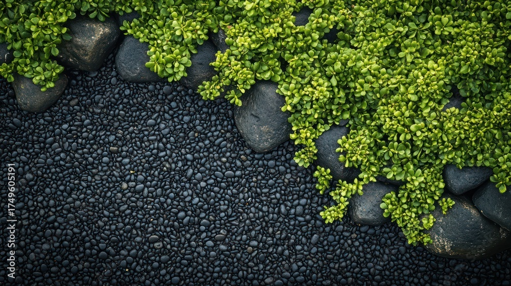 custom made wallpaper toronto digitalZen garden stones and plants. Top view.  Suitable for backgrounds or nature themes